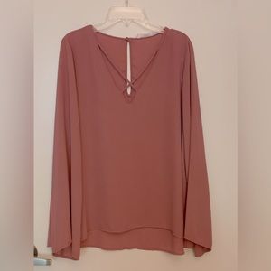 Mauve long sleeve flowing blouse